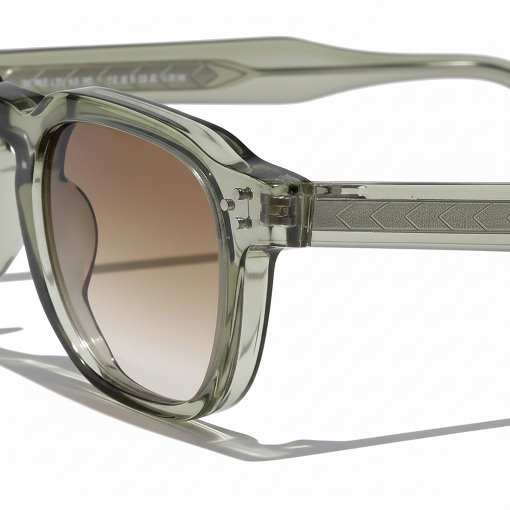 Nahaufnahme grüne Brille